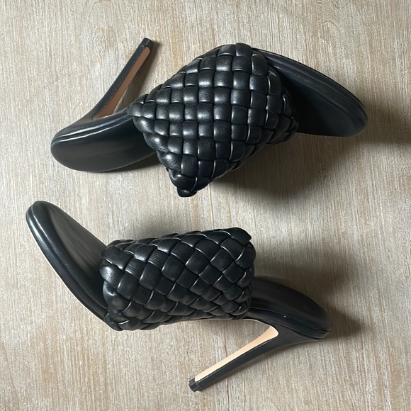 Tony Bianco Shoes - Elegant Black Woven Heeled Mules
